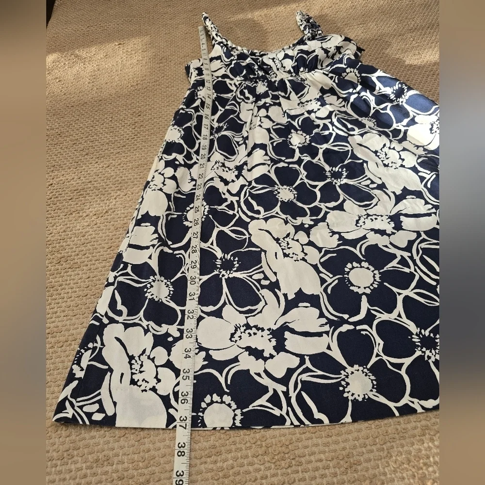 J. Crew Tropical Blue Floral Summer Sun Dress Women 2 Party Casual Braid…